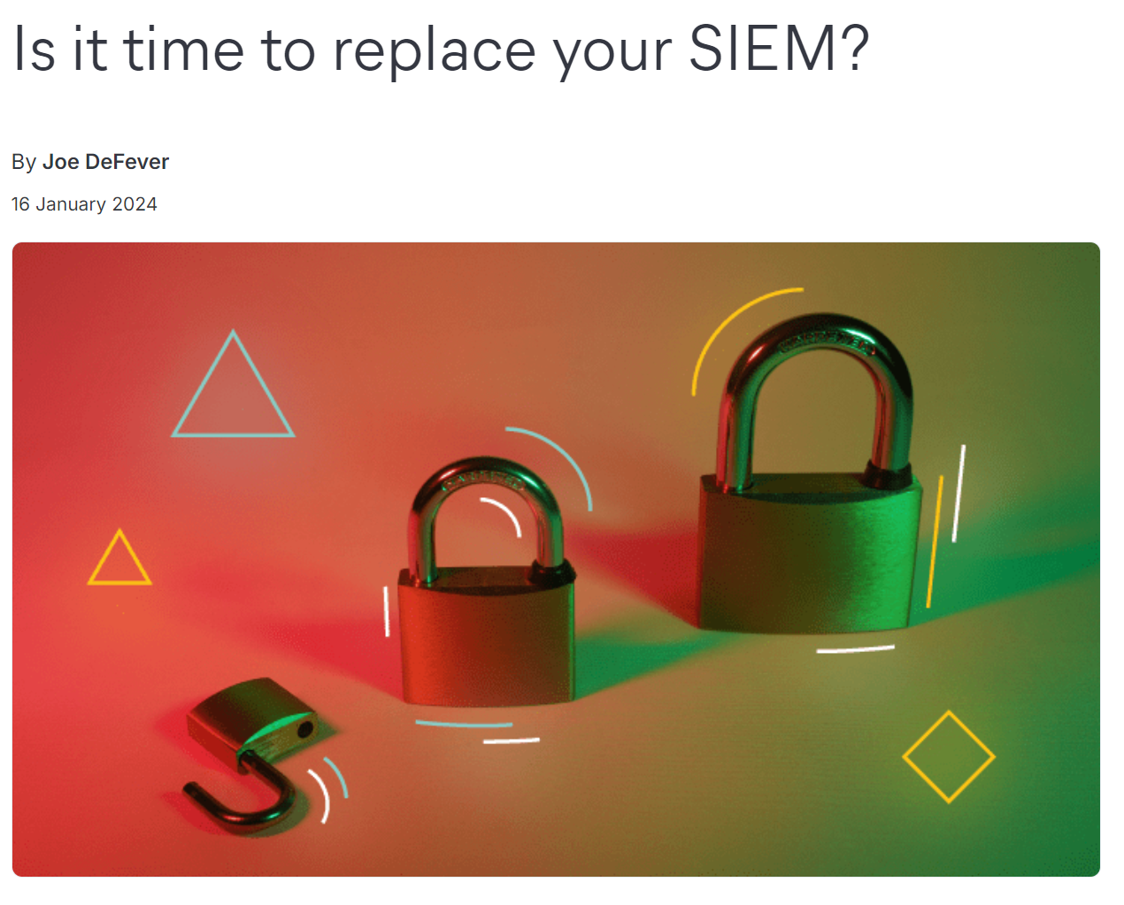 >5 reasons to consider changing your SIEM