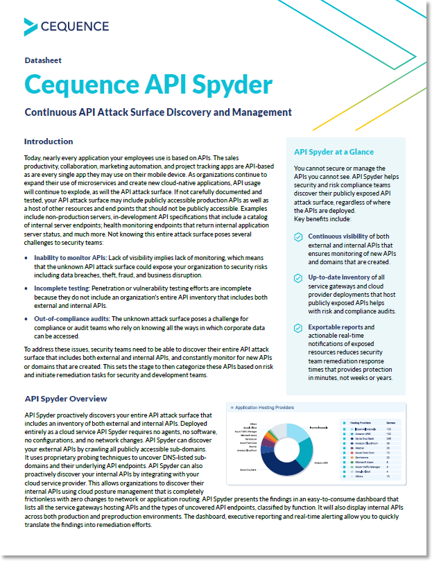 >Cequence API Spyder datasheet